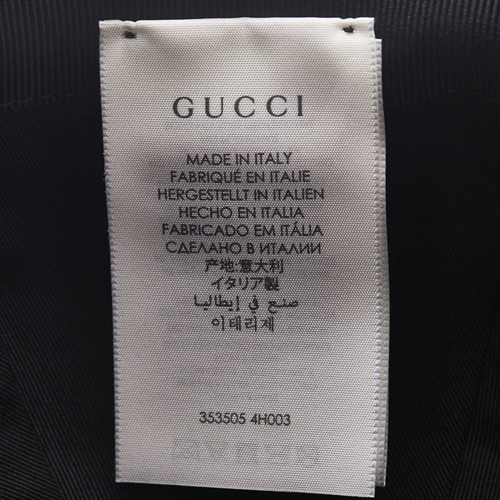 Gucci Interlocking G Sherry Line Cap 353505 Black Wool Cotton Nylon Ladies GUCCI - Picture 5 of 6